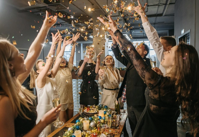 People toasting at a Damn Good Catering & Events Corporate function